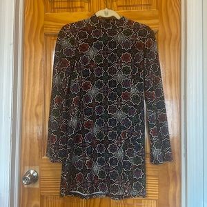 Zara velvet multicolored geometric print dress S
